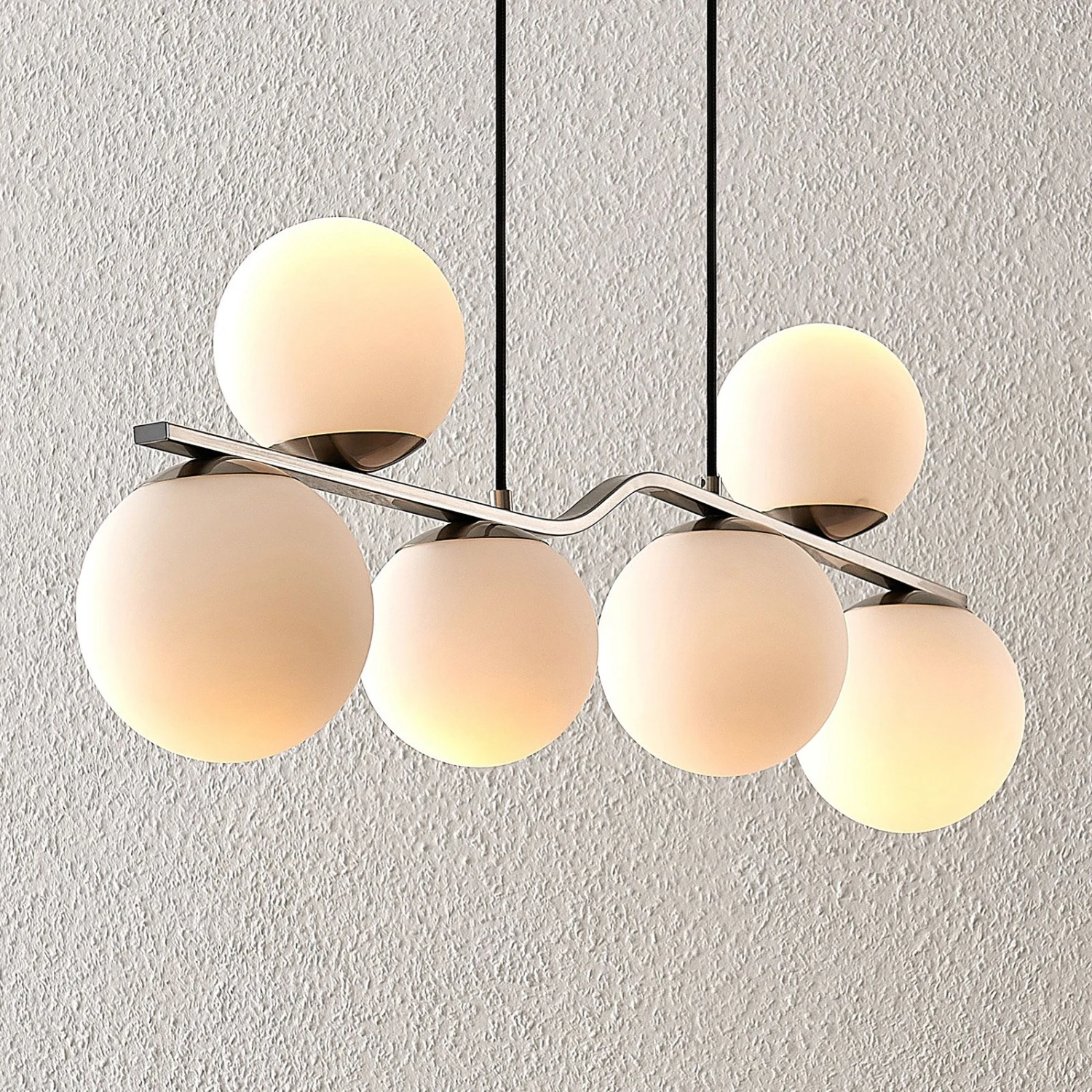 Lindby Avalyn Hängelampe, Weiß, Nickel Satiniert 6 Lindby Avalyn Hängelampe, Weiß, Nickel Satiniert – Bild 6