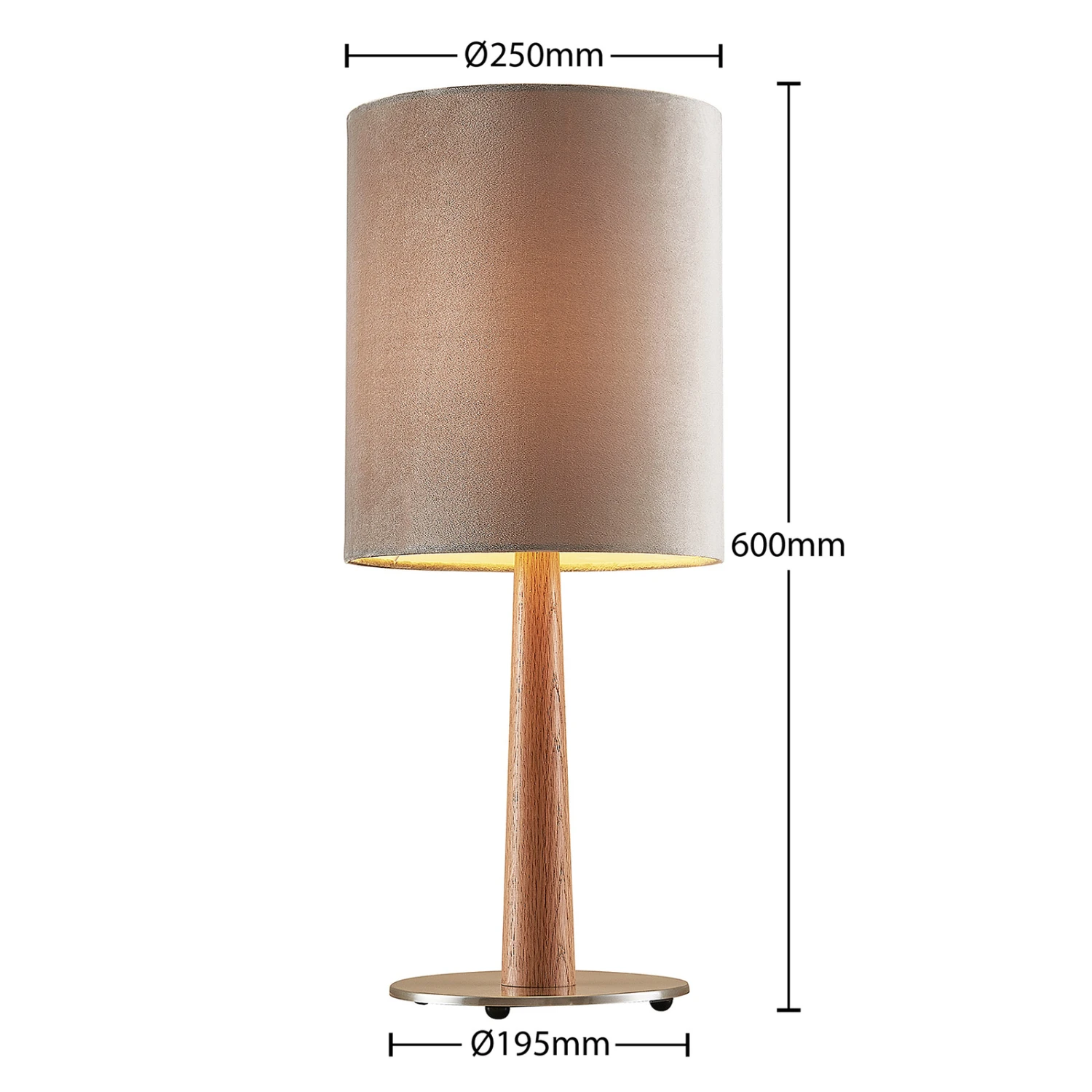 Lucande Heily Tischleuchte, Holz, Rund 30 Cm, Grau 4 Lucande Heily Tischleuchte, Holz, Rund 30 Cm, Grau – Bild 4