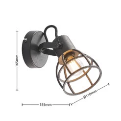 Lindby Flintos Käfig-Spot, Einflammig, Schwarz 15 Lindby Flintos Käfig-Spot, Einflammig, Schwarz -Modegeschäft Für Heimbeleuchtung 9628342 5