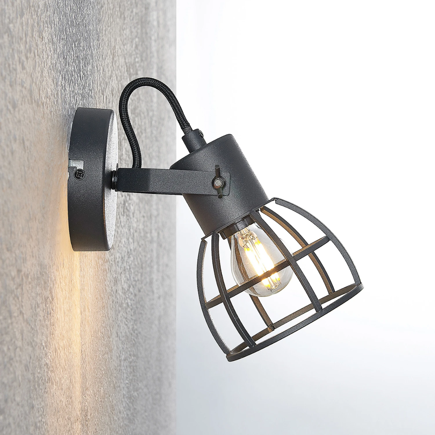 Lindby Flintos Käfig-Spot, Einflammig, Schwarz 7 Lindby Flintos Käfig-Spot, Einflammig, Schwarz – Bild 7