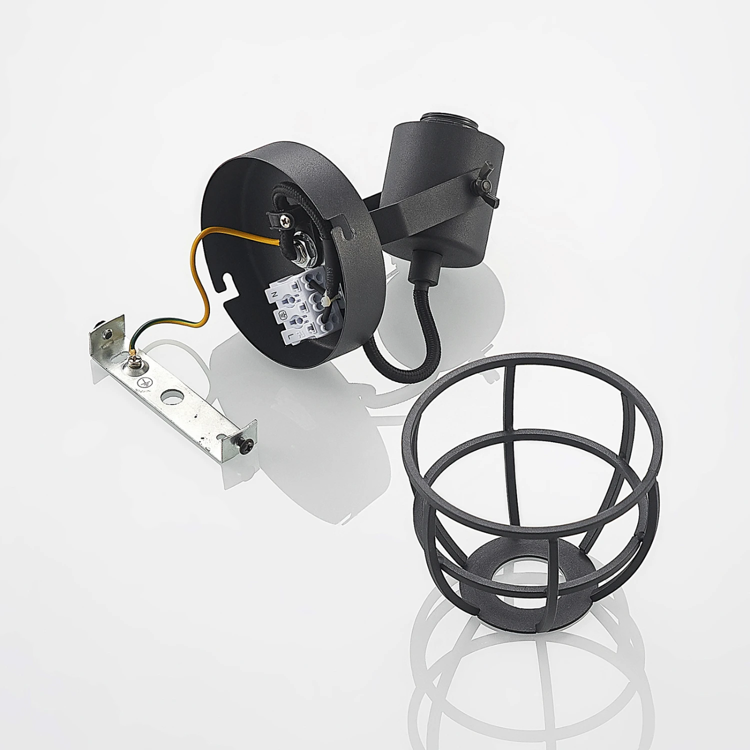 Lindby Flintos Käfig-Spot, Einflammig, Schwarz 8 Lindby Flintos Käfig-Spot, Einflammig, Schwarz – Bild 8