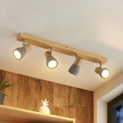 ELC Eletta Deckenstrahler, Beton, Vierflammig