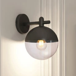 Lucande Dustian Wandleuchte, Glaskugel