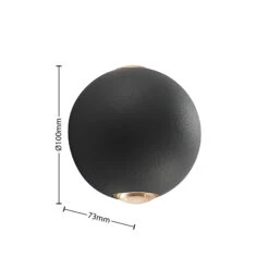 Lindby Esmani LED-Wandlampe Rund 2-fl, Dunkelgrau -Modegeschäft Für Heimbeleuchtung 9915019 5