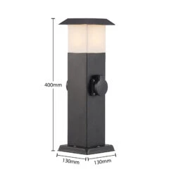 Prios Riksa Sockelleuchte, 2 Steckdosen, Schwarz -Modegeschäft Für Heimbeleuchtung 9934115 4