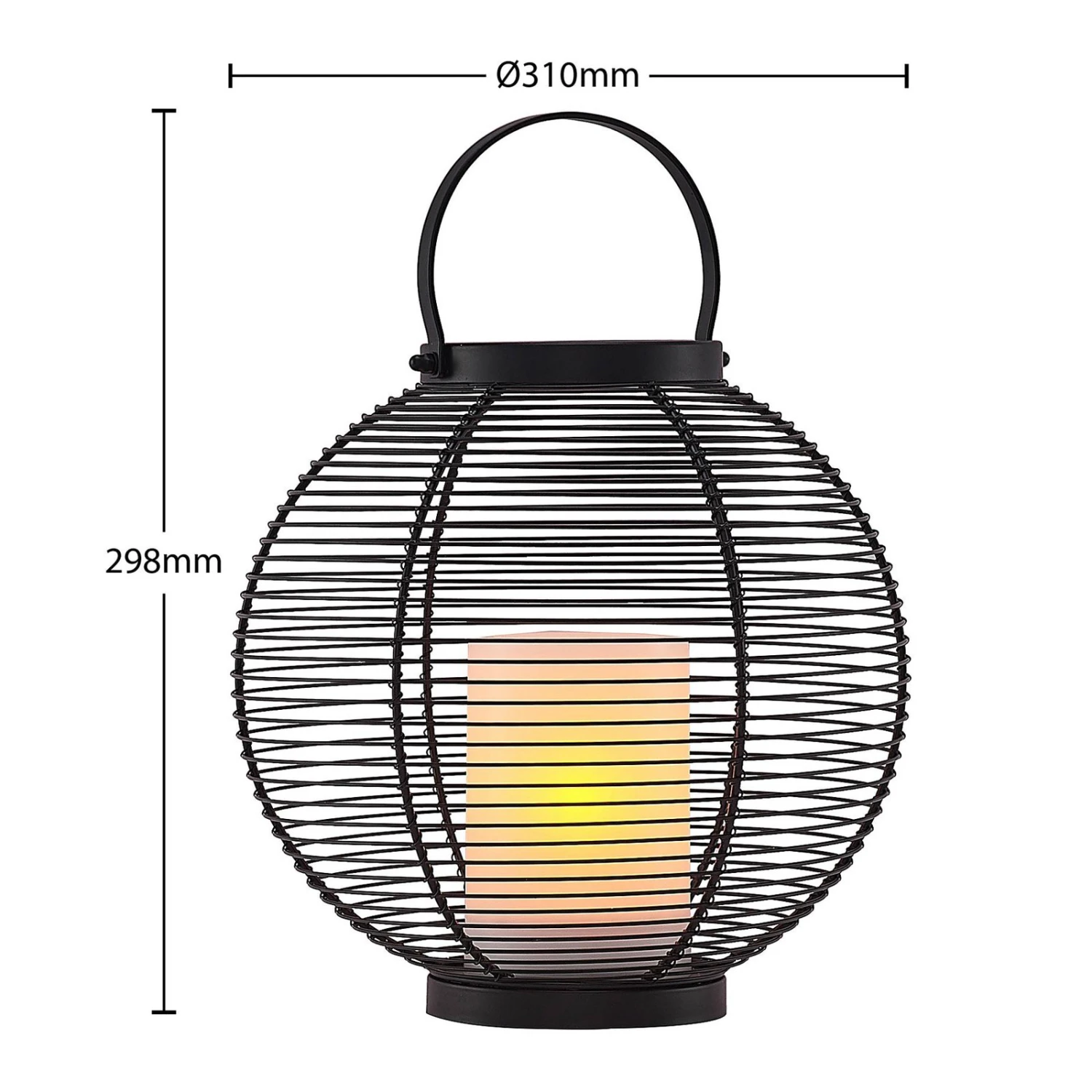 Lindby Mairuna LED-Solar-Laterne, Schwarz, 30,8 Cm 4 Lindby Mairuna LED-Solar-Laterne, Schwarz, 30,8 Cm – Bild 4